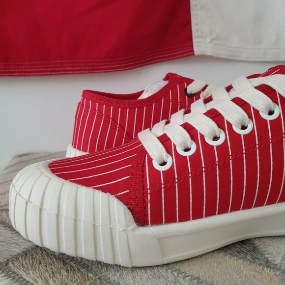 Good News Shoes Unisex Hurler Baseball Stripe Canvas Low-Tops Sneakers UK 4 37 - Picture 6 of 12